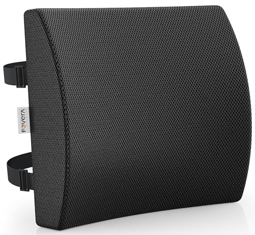 FOVERA Lumbar Support for Chair, Orthopedic Back Support Memory Foam Backrest Cushion - Designed for Back Pain Relief - Ideal Back Pillow for Computer/Office Chair (Mesh Black, Standard) - Related product