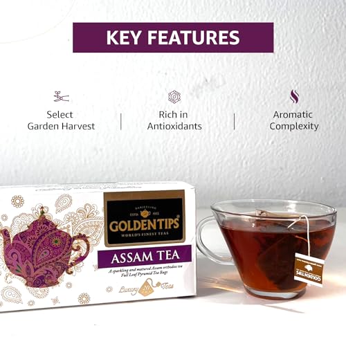 Golden Tips Assam Pyramid Black Tea bag (20 Tea Bags, 40 Gram) - View 5 of 5