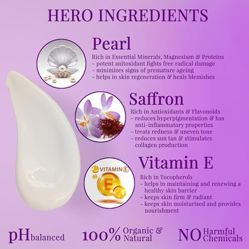 Parampara Ayurved Pearl &amp; Saffron Face Wash for Dark Spots, Uneven Patches, All Skin Types, Enriched with Vitamin E &amp; Ayurvedic Extract 60 ml (FROM INDIA)SAB - View 3 of 3