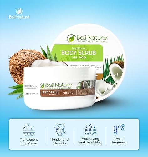 Bali Nature Body Scrub With VCO Clean &amp; Bright 100g - Exfoliate, Nourish, and Moisturize with Unique and Relaxing Scent (Coconut)   Bali Nature Body Scrub With VCO Clean &amp; Bright 100g - Exfoliate, Nourish, and Moisturize with Unique and Relaxing Scent (Co - View 2 of 3