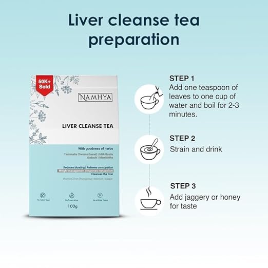 Namhya Liver Cleanse Tea with Harad Milk Thistle with Goodness of Ayurvedic Indian Herbs 3.53 oz (50 Servings) - View 2 of 4