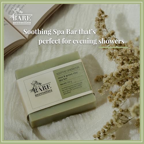 Bare Necessities Soothe Operator Handmade Soap Bar | Hydrating Rose &amp; Detoxing Green Clay | Cold Processed Soap for All Skin Types especially dry and sensitive skin | Mild exfoliating body wash for Men &amp; Women - 75gFROM INDIA)JEZ - View 3 of 4