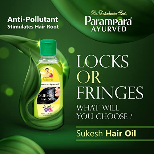 Parampara Ayurved Sukesh Hair Oil - Reduces Hair Loss, Supports Hair Growth, Lavender, Kanaka, Nirgundi, Jaba Phool, Bhringaraj, 100 ml (FROM INDIA)SAB - View 3 of 3