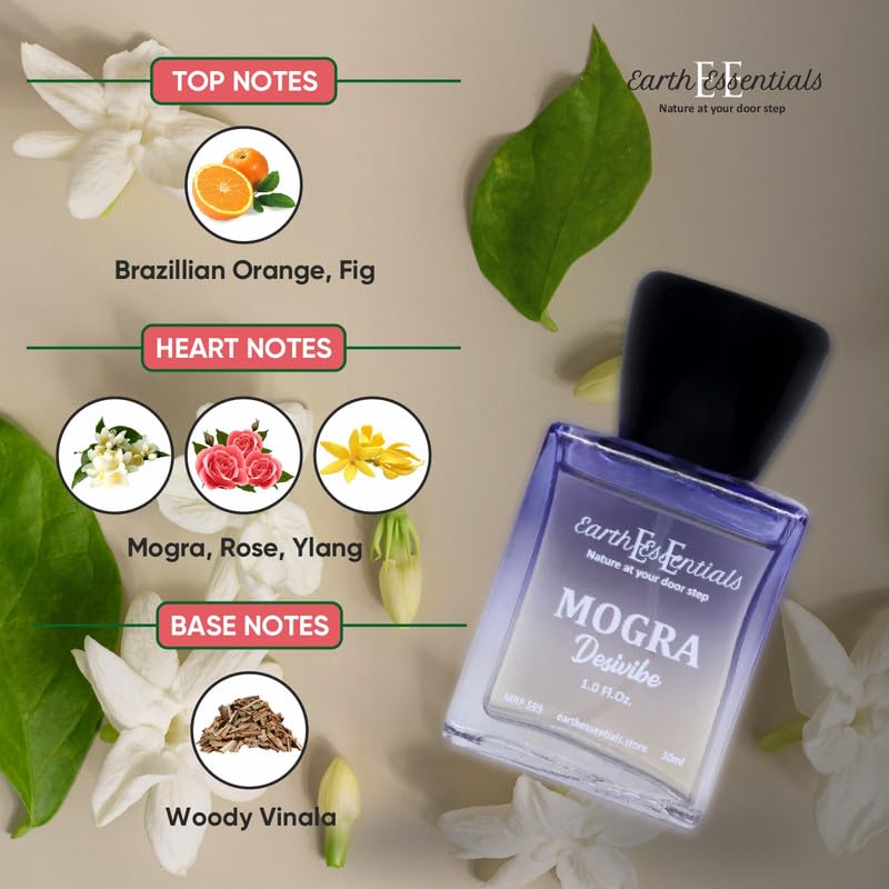 Earth Essentials Desivibe - MOGRA Perfume for Women Natural and Long-Lasting Fragrance Perfume for Valentine's Day, Birthday Gift and Special-one (30ml) - View 4 of 4