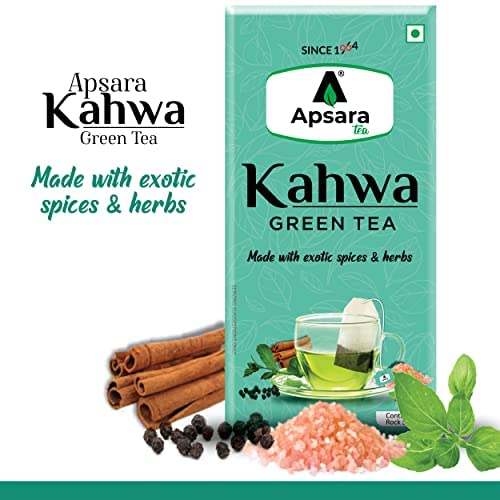 APSARA Detoxifying Kahwa Green Tea - 36 Tea Bags, Spiced Kashmiri Desi Kahwa Green Tea, Immunity Booster, Blended with Rock Salt, Tulsi, Cardamom, Cinnamon, Black Pepper, Ashwagandha Tea (FROM INDIA FAAZ) - View 5 of 6