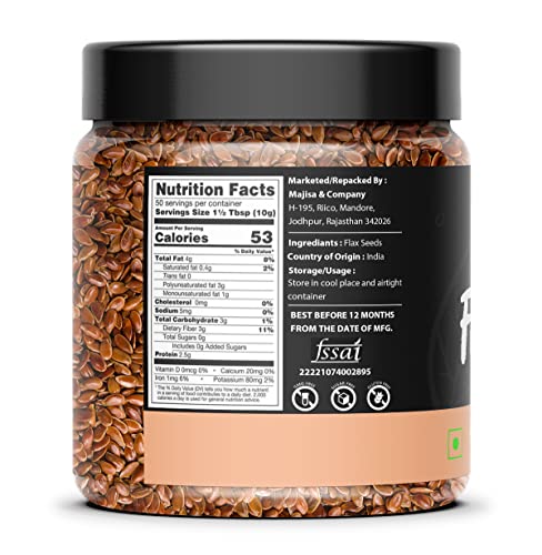 Elly Nuts Flax Seeds 250 gms- Fibre Rich Alsi Seeds, Raw Flax Seeds, Diet Snack, Healthy Snack [Jar Pack] - Diwali Gift Pack - View 2 of 4