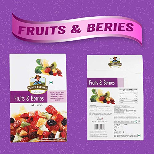 JEWEL FARMER Fruits &amp; Berries Mix with Pineapple, Mango, Guava, Papaya, Kiwi, Pomelo, Strawberry, Cherry, Goji Berries, Cranberry &amp; Blueberry (200g) - View 2 of 3