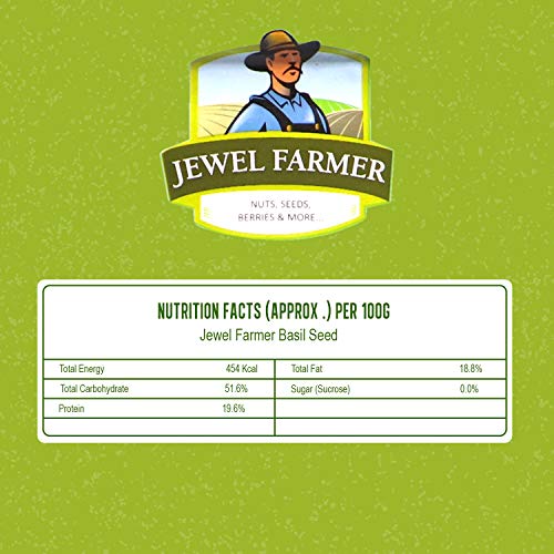 JEWEL FARMER Basil Seed, Tukmariya Herbal Sabja Seeds with Omega 3, Protein, Dietary Fiber &amp; Antioxidant (500g) - View 2 of 3