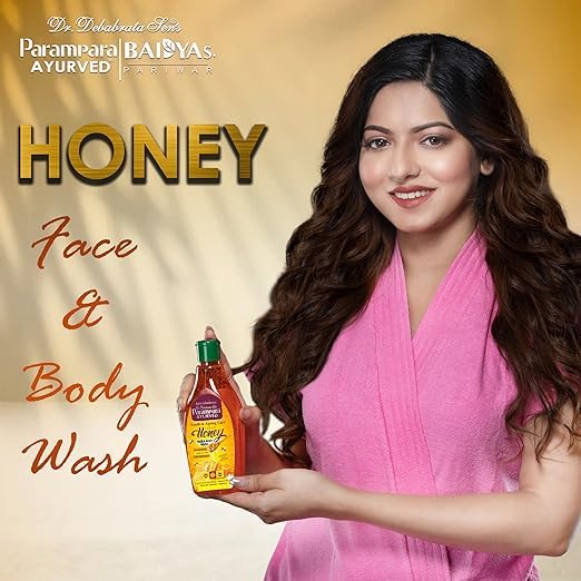Parampara Ayurved Honey Face &amp; Body Wash Skin Cleansing Gel Gentle and Hydrating with Multi vitamins and Glycerine for Soft &amp; Oil Free Look 300 ml (FROM INDIA)SAB - View 2 of 4