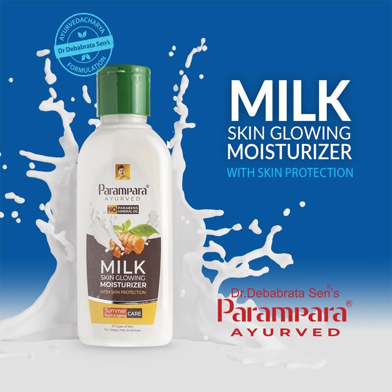 Parampara Ayurved Milk Skin Glowing Moisturiser With Honey and Glycerine for Intense Hydration Non Greasy Light Moisturiser 100 ml (Pack of 2) (FROM INDIA)SAB - View 2 of 2
