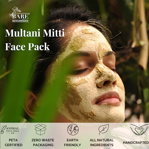 Bare Necessities Organic Natural Multani Mitti Powder | Face Pack | Pure Fuller's Earth Face Mask for gentle Exfoliation &amp; Glowing Clear Skin| Tan Removal Face Pack for All Skin Types |100gFROM INDIA)NUSS - View 3 of 3