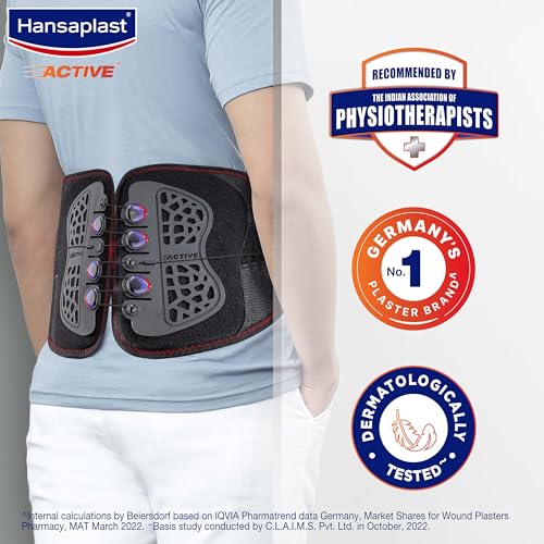 Hansaplast Active Lace Pull LS Support for Men &amp; Women | 1 Unit | One Size Fits Most | Lower Back Support Belt for Long Lasting Pain Relief &amp; Stability | Lumbo Sacral Support Adjustable Belt and Lace Pull Mechanism for Easy Compression Adjustment | Lower Back Pain, Strain, Preventive Care, Overuse Care - View 4 of 8