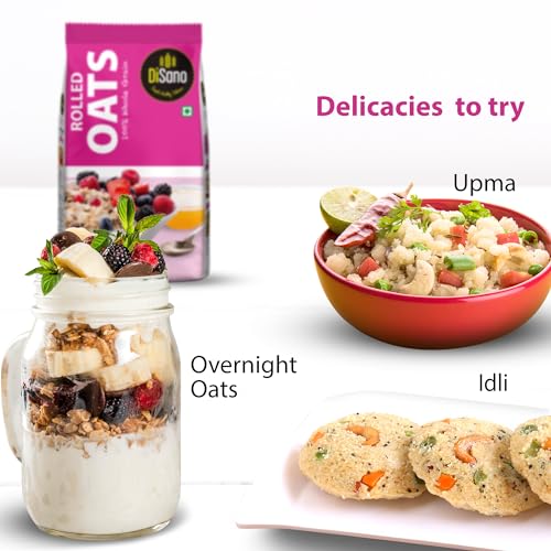 DiSano Rolled Oats 1kg, Jumbo Oats, 100% Whole Grain, High in Protein &amp; Fibre, Healthy Breakfast Cereal - View 3 of 4