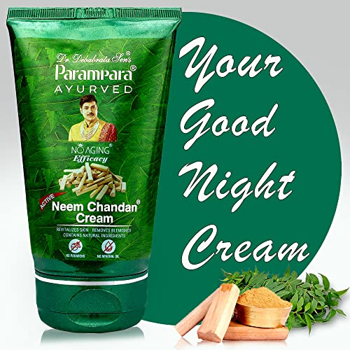 Parampara Ayurved Neem Chandan Cream With Tea Tree Oil and Carrot Seed Oil Retains Skin Hydration Overnight | Ayurvedic Skin Cream | Ayurvedic Skin Cream 125 gm (FROM INDIA)SAB - View 2 of 2