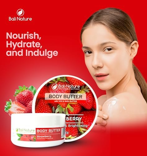 Bali Nature Body Butter with VCO &amp; Shea Butter, 100g, Moisturizing &amp; Soothing (Regular, Strawberry) FROM DUBAI (SAM) - View 3 of 3