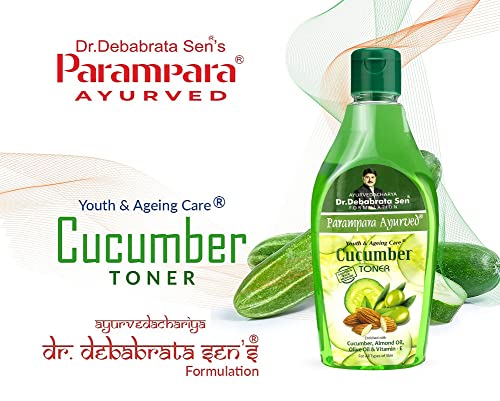 Parampara Ayurved Cucumber Skin Toner With Vitamin E for Skin Hydrating Acne &amp; Deep Pore Cleanser 250ml (FROM INDIA)SAB - View 2 of 3