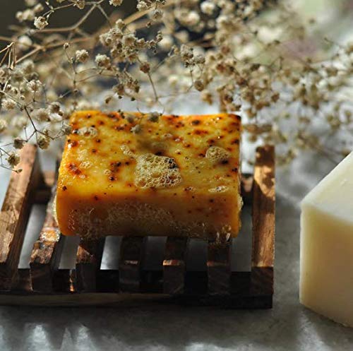 Bare Necessities Annatto Organic Handmade Scrub Soap | With Annatto Oil &amp; Neem Oil | Mild Exfoliating Soap for Dry Skin | All skin types | Bathing Bar for Men &amp; Women | Vegan, PETA Certified | 75g - View 3 of 4