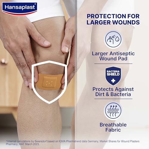 Hansaplast Antiseptic Jumbo Bandage | First Aid Essential Pack | Larger Wound Pad | Protects Against Dirt &amp; Bacteria - View 5 of 6