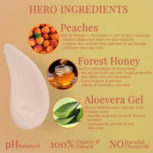 Parampara Ayurved Peach &amp; Honey Face Moisturizer Cream for Women and Men, Dry and Oily Skin, Natural Ingredients, Soft Nourished Non Sticky Glowing Skin 100ml (FROM INDIA)SAB - View 3 of 3