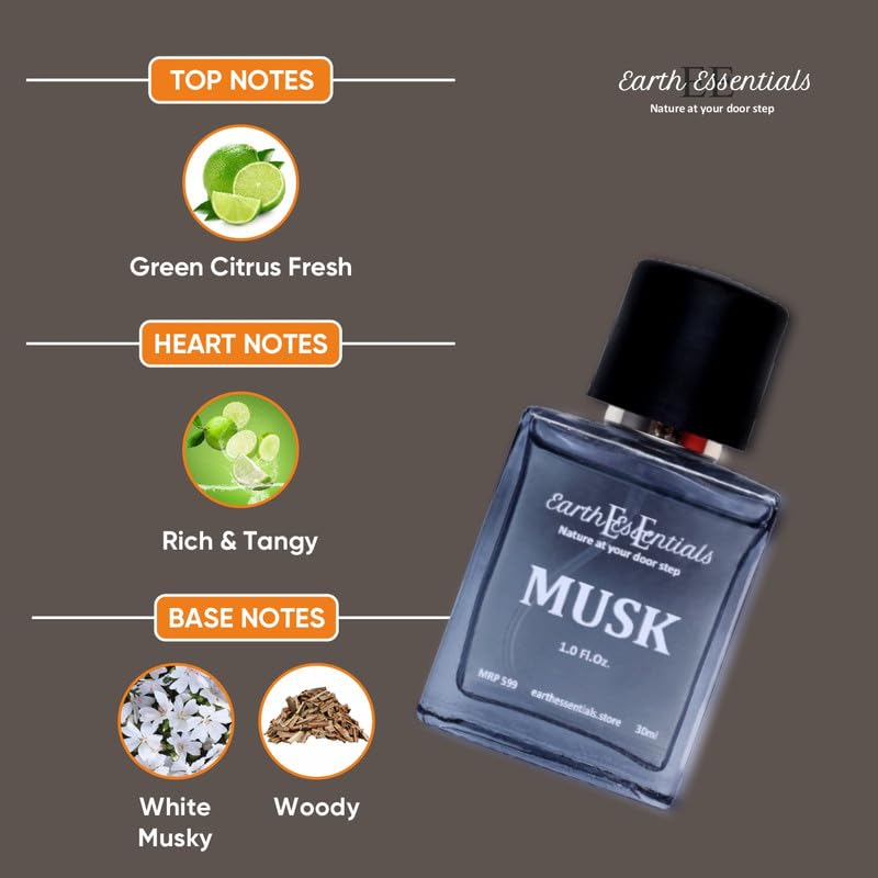 Earth Essentials Musk Perfume, Natural Body deodorant, For Men &amp; Women, Long Lasting Scent(50ml)FROM INDIA)NUSS - View 4 of 4
