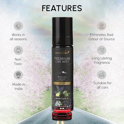 Aromahpure Premium Car Mist | Magical Grove - Galbanam, Bergamot, Patchouli, Musk | 100ml | Car Spray Perfume | Luxury Car Perfume | 800 + Sprays | Air Perfume for Car Dashboard - View 3 of 4