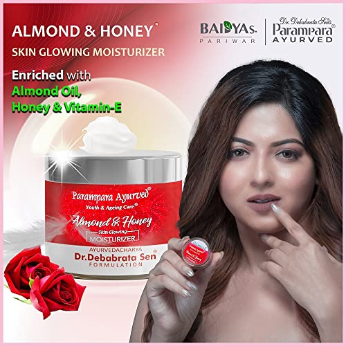 Parampara Ayurved Almond and Honey Skin Glowing Moisturiser For Lasting Moisturisation and Nourishment With Multi essential Oils 50 gm (FROM INDIA)SAB - View 2 of 2