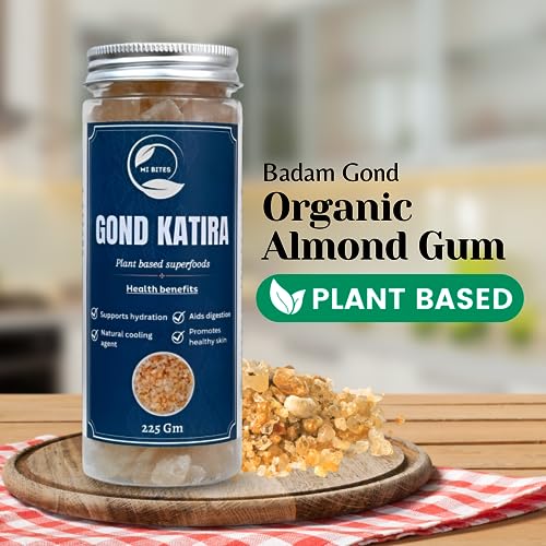 MIBITES Premium Gond Katira | Organic Almond Gum | Badam Gond | Tragacanth Gum | Edible Gum | Cooling Properties Superfood (225 Grams)FROM INDIA(NUZ) - View 3 of 6