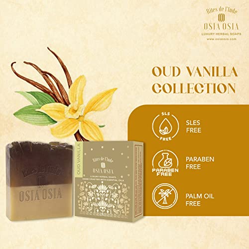 Osia Osia Ayurvedic Handmade Oud Vanilla Soap | Moisturizes And Nourishes The Skin | Stress Relief | Reduce Skin inflammation | Suitable For All Skin Types | For Men &amp; Women | Pack of 1 (125g) - View 4 of 4
