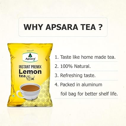 Apsara Tea Instant Premix Lemon Ice Tea 1Kg | 2 In-1 Tea, Lemon Flavoured Iced Tea, And Hot Lemon Tea | Refreshing Summer Drink | Ready To Drink Ice And Hot Green Tea | Lemon Tea | Iced Tea (FROM INDIA FAAZ) - View 5 of 6