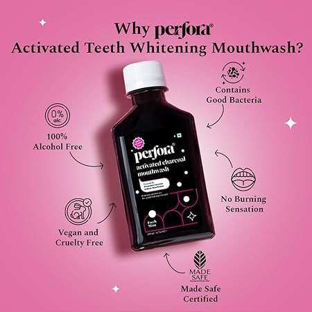 Perfora Activated Charcoal Toothpaste - 100g x 2 | SLS &amp; Titanium Dioxide Free | Bamboo Charcoal For 3x Whiter Teeth | Enamel Safe Teeth Whitening Toothpaste for Men &amp; Women | Cardamom Mint - View 3 of 7