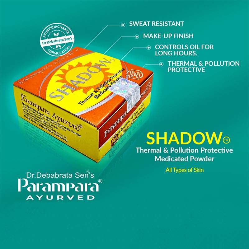 Parampara Ayurved Thermal and Pollution Protective Medicated Face Powder for All Skin Types, Shields Skin from Environmental Heat Stress 20g (FROM INDIA)SAB - View 4 of 5