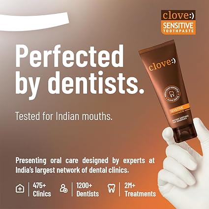 Clove Sensitive Toothpaste | Sensitivity Relief | Prevent Cavities | Reduces Bad Breath | Strengthens Enamel | Triclosan Free | Paraben Free | Peroxide free | Mint, Pack of 1 (100g)FROM INDIA(NUZ) - View 3 of 7