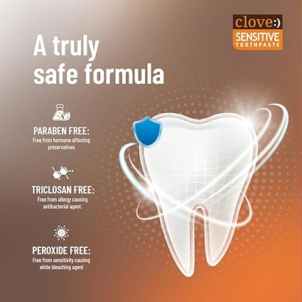 Clove Sensitive Toothpaste | Sensitivity Relief | Prevent Cavities | Reduces Bad Breath | Strengthens Enamel | Triclosan Free | Paraben Free | Peroxide free | Mint, Pack of 1 (100g)FROM INDIA(NUZ) - View 6 of 7