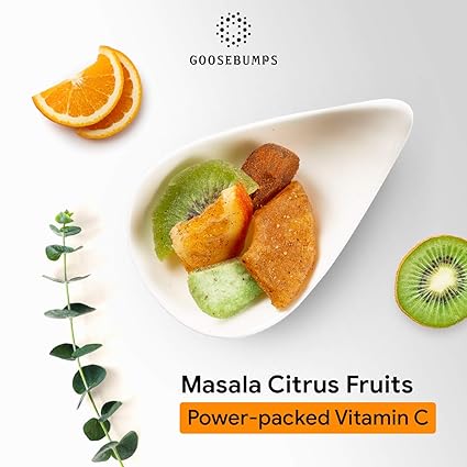 Goosebumps Masala Citrus Fruits | Dehydrated Citrus Fruits Mix - Orange, Kiwi, Amla (Gooseberry), Pineapple &amp; Pomelo | Chatpata Dried Fruits Healthy Snack for Kids and Adults | 250 GMS (FROM INDIA FAAZ) - View 3 of 3