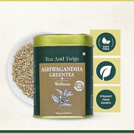 Tea And Twigs | Ashwagandha GreenTea- 15 Tea Bags | Ayurvedic Blend of Himalayan Green Tea, Natural Ashwagandha and Real Cardamom | Boosts Immunity and Improves Memory (FROM INDIA FAAZ) - View 5 of 6