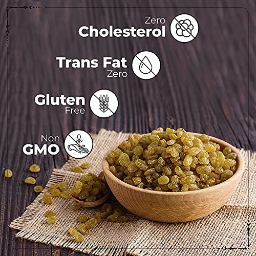 Elly Nuts Green Afgani Raisins |Hari Kismish 500 gms | Dried Green Raisins |Seedless Green Raisins Healthy Routine Diet - Dry Fruit - Diwali Gift Pack - View 4 of 4