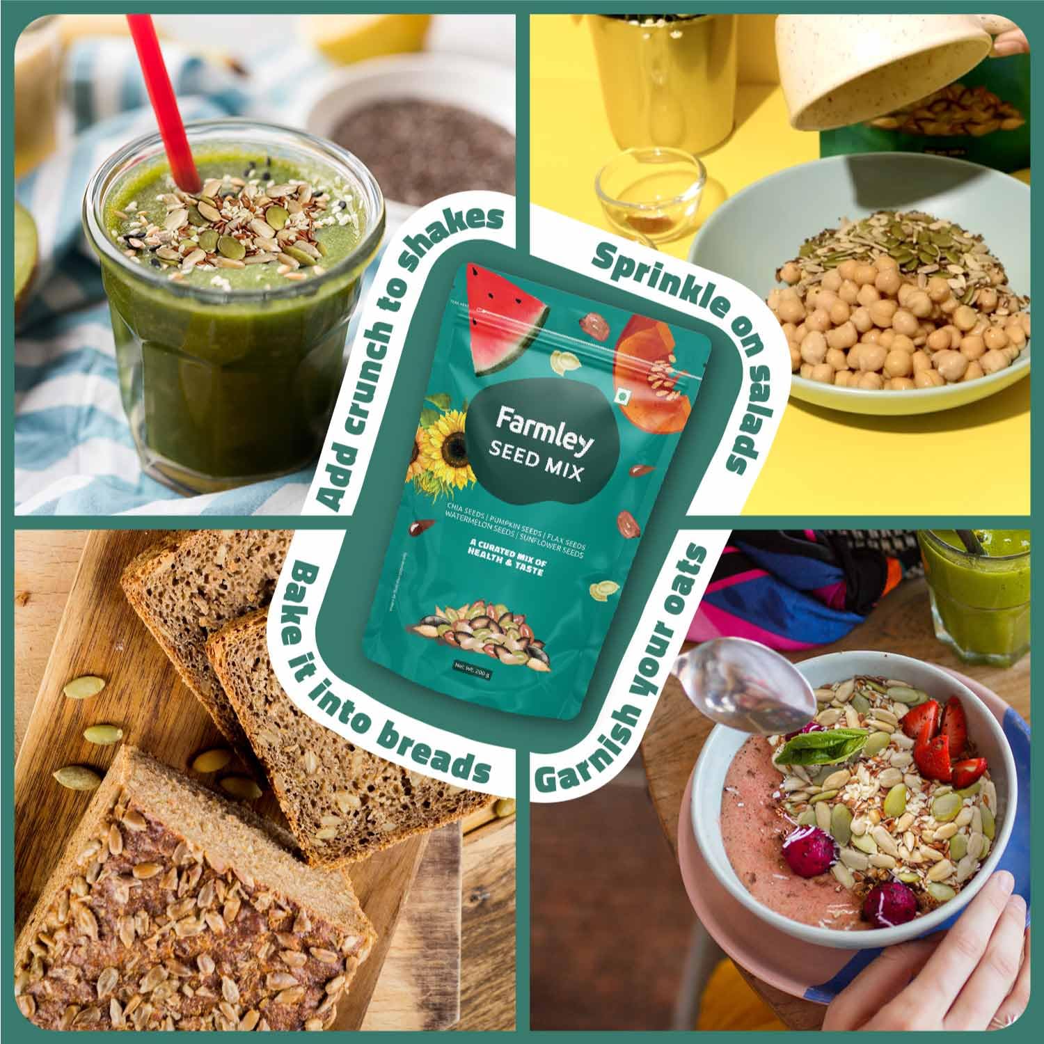 Farmley Premium Seed Mix | 200g | 5 Super Seeds in 1 Mix | Chia Seeds ...