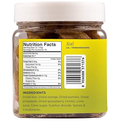 Goosebumps Masala Citrus Fruits | Dehydrated Citrus Fruits Mix - Orange, Kiwi, Amla (Gooseberry), Pineapple &amp; Pomelo | Chatpata Dried Fruits Healthy Snack for Kids and Adults | 250 GMS (FROM INDIA FAAZ) - View 2 of 3