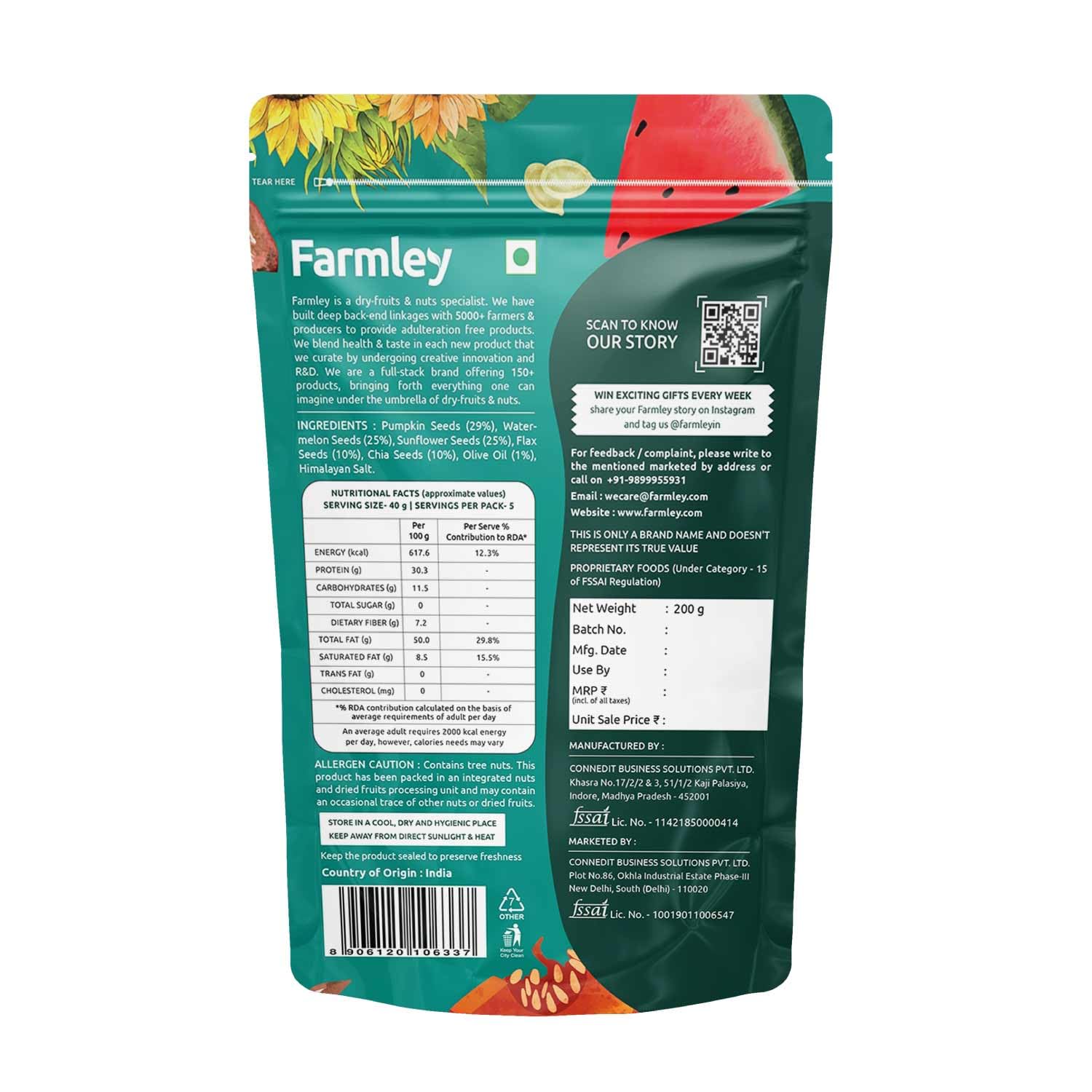 Farmley Premium Seed Mix | 200g | 5 Super Seeds in 1 Mix | Chia Seeds ...