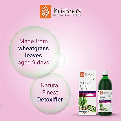 Krishna's Wheatgrass Juice - 1000 ML | Wheat Grass juice 9th day picked wheatgrass leaves | Pure, Natural and Ayurvedic Juice (FROM INDIA FAAZ) - View 2 of 6