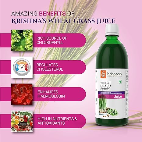 Krishna's Wheatgrass Juice - 1000 ML | Wheat Grass juice 9th day picked wheatgrass leaves | Pure, Natural and Ayurvedic Juice (FROM INDIA FAAZ) - View 3 of 6