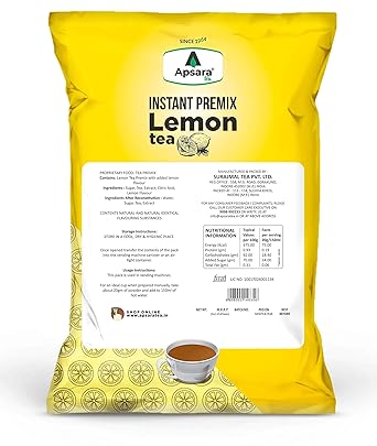 Apsara Tea Instant Premix Lemon Ice Tea 1Kg | 2 In-1 Tea, Lemon Flavoured Iced Tea, And Hot Lemon Tea | Refreshing Summer Drink | Ready To Drink Ice And Hot Green Tea | Lemon Tea | Iced Tea (FROM INDIA FAAZ) - View 2 of 6