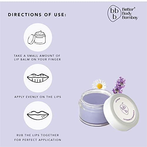 Better Body Bombay Lavender &amp; Chamomile Lip Balm | Sulphate Free Lip Balm For Dry &amp; Sensitive Lips | Repairs &amp; Hydrates Dry Chapped Lips | Naturally Calms, Protects &amp; Moisturizes Dry Lips | (10gms)FROM INDIA)NUSS - View 3 of 3