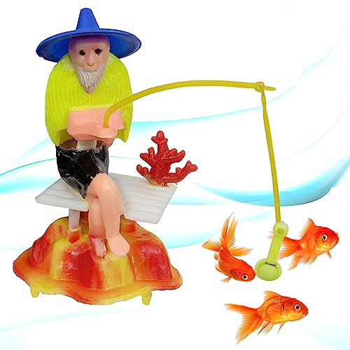 JAINSONS PET PRODUCTS Fisherman Ornament for Aquarium Fish Tank Decoration Landscape Scene Miniature Figure Model Fairy Garden Bonsai Fisherman Model Toy Decorations (Color May Vary) FROM INDIA(NUZ) - Shop at Colombo Mall