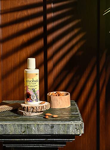 moha: 5 in 1 Hair Oil | Hair Growth | Hair Fall Reduction | 100% Ayurvedic Oil | With Coconut, Almond, Jojoba, Rusmari, Argan Oil | Clinically Proven 200ml Pack of 1 (FROM INDIA)SAB - View 2 of 2