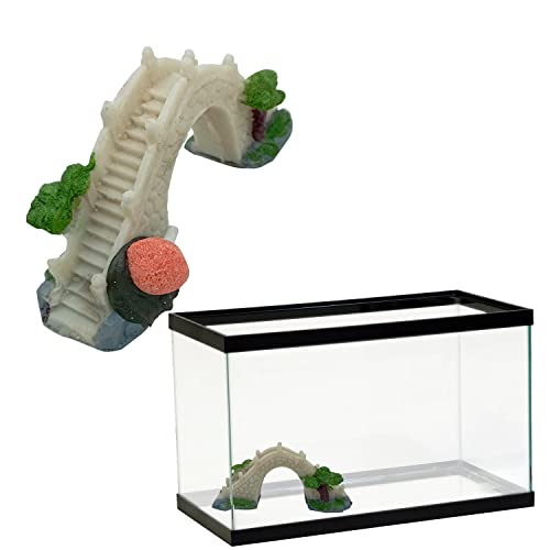 Jainsons Pet Products® Marble Look Resin Bridge Under Water Aquarium Ornament for Fish Tank Decoration with Air Stone Bubble Diffuser. Fish Will Play All time with Aquarium Ornament. FROM INDIA(NUZ) - View 3 of 4