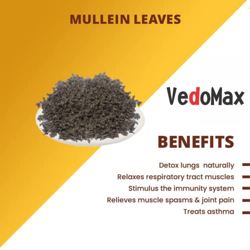 VedoMax Mullein Tea Leaves Dried | Mullein Tea| Herbal Mullein tea for lungs detox - Mullein Leaves for Lungs - (50 GM) - View 2 of 3