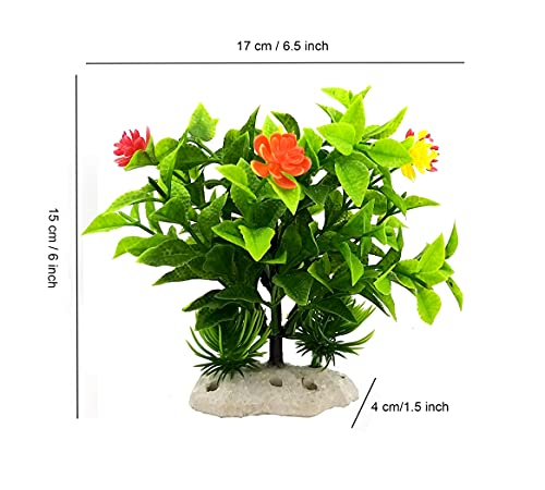 VENUS AQUA Fish Aquarium Ornamental Decoration Combo of Fiber Toy and Plastic Plants (Green-Purple) (3 PCS) FROM INDIA(NUZ) - View 2 of 5