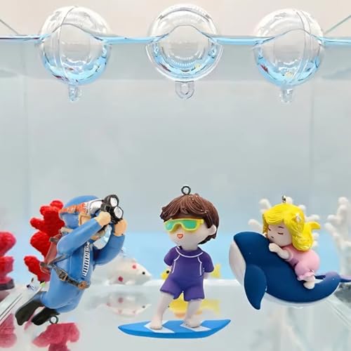 JAINSONS PET PRODUCTS Floating Toy for Aquarium Floating Aquarium Decorations 1 Cute Little Diver, 1 Surfer Boy, 1 Whale Riding Fish Tank Ornaments Decoration Fish Bowl Tank Accessories-Pack of 3 FROM INDIA(NUZ) - View 2 of 8