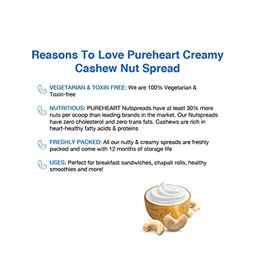 Pureheart Nut Spread Creamy Cashew 200 gm, Nutty Spread for Breakfast, Delicious, Smooth &amp; Creamy Snack - View 3 of 5